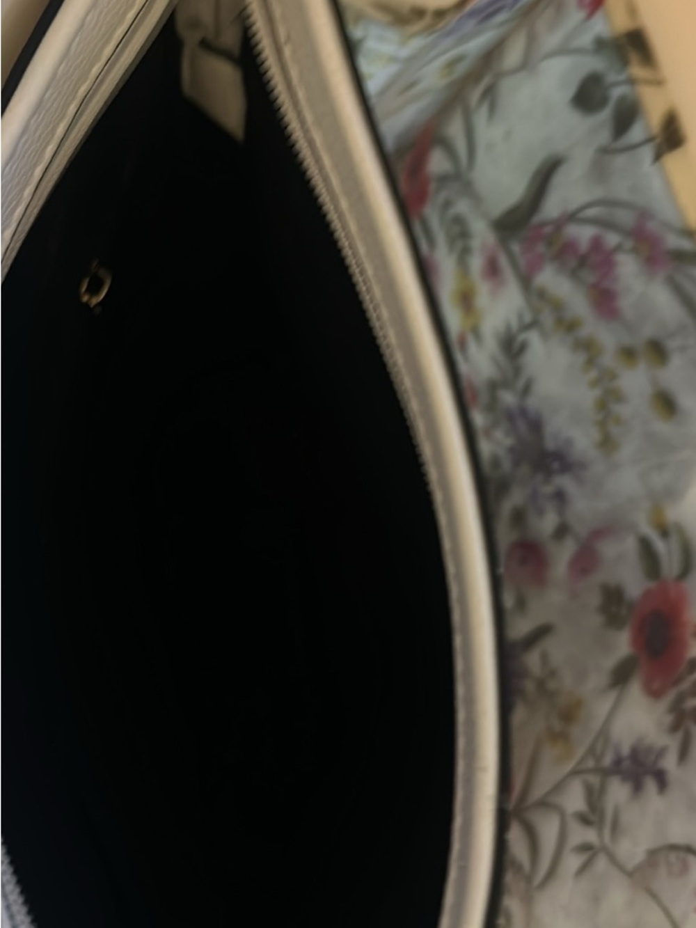 Big Buddha White Floral Print Tote with Gold Accents - Picture 2 of 5